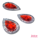 Chaton Indiana Gota Com CristaL Em Volta Resina 20mm x 30mm C/100-unidades - Imagem 2