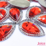 Chaton Indiana Gota Com CristaL Em Volta Resina 20mm x 30mm C/100-unidades