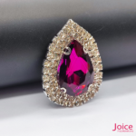 Chaton Gota De Vidro 44mm X 47mm Com Strass Em volta Com (BASE PRATA) De Aço C/20-unidades - Imagem 26