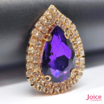 Chaton Gota De Vidro 44mm X 47mm Com Strass Em volta Com (BASE DOURADA) De Aço C/20-unidades - Imagem 4