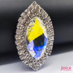 Chaton Navete De Vidro 31mm X 51mm Com Strass Em volta Com (BASE PRATA) De Aço C/20-unidades - Imagem 10