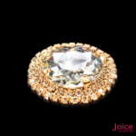 Chaton Redondo De Vidro 42mm Com Strass Em volta Com (BASE DOURADO) De Aço C/20-unidades - Imagem 12