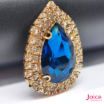 Chaton Gota De Vidro 44mm X 47mm Com Strass Em volta Com (BASE DOURADA) De Aço C/20-unidades - Imagem 13