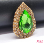 Chaton Gota De Vidro 44mm X 47mm Com Strass Em volta Com (BASE DOURADA) De Aço C/20-unidades - Imagem 14