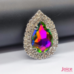 Chaton Gota De Vidro 44mm X 47mm Com Strass Em volta Com (BASE PRATA) De Aço C/20-unidades - Imagem 13