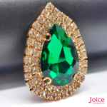 Chaton Gota De Vidro 44mm X 47mm Com Strass Em volta Com (BASE DOURADA) De Aço C/20-unidades - Imagem 15