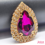 Chaton Gota De Vidro 44mm X 47mm Com Strass Em volta Com (BASE DOURADA) De Aço C/20-unidades - Imagem 16