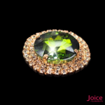 Chaton Redondo De Vidro 32mm Com Strass Em volta Com (BASE DOURADO) De Aço C/20-unidades - Imagem 10