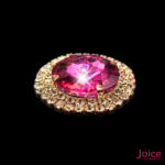 Chaton Redondo De Vidro 42mm Com Strass Em volta Com (BASE DOURADO) De Aço C/20-unidades - Imagem 17