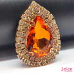 Chaton Gota De Vidro 44mm X 47mm Com Strass Em volta Com (BASE DOURADA) De Aço C/20-unidades - Imagem 18