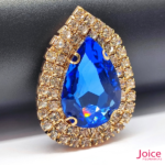 Chaton Gota De Vidro 44mm X 47mm Com Strass Em volta Com (BASE DOURADA) De Aço C/20-unidades - Imagem 19