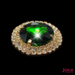 Chaton Redondo De Vidro 42mm Com Strass Em volta Com (BASE DOURADO) De Aço C/20-unidades - Imagem 19