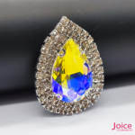 Chaton Gota De Vidro 44mm X 47mm Com Strass Em volta Com (BASE PRATA) De Aço C/20-unidades - Imagem 19