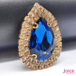 Chaton Gota De Vidro 44mm X 47mm Com Strass Em volta Com (BASE DOURADA) De Aço C/20-unidades - Imagem 5