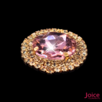 Chaton Redondo De Vidro 32mm Com Strass Em volta Com (BASE DOURADO) De Aço C/20-unidades - Imagem 6