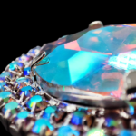 Chaton Redondo De Vidro 42mm Com Strass Em volta Com Base (PRATA) De Aço C/20-unidades - Imagem 3