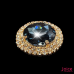 Chaton Redondo De Vidro 42mm Com Strass Em volta Com (BASE DOURADO) De Aço C/20-unidades - Imagem 28