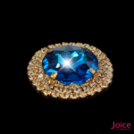 Chaton Redondo De Vidro 42mm Com Strass Em volta Com (BASE DOURADO) De Aço C/20-unidades - Imagem 2