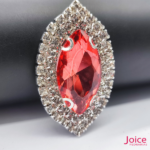 Chaton Navete De Vidro 31mm X 51mm Com Strass Em volta Com (BASE PRATA) De Aço C/20-unidades - Imagem 4