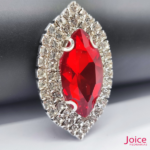 Chaton Navete De Vidro 31mm X 51mm Com Strass Em volta Com (BASE PRATA) De Aço C/20-unidades - Imagem 5