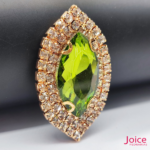 Chaton Navete De Vidro 31mm X 51mm Com Strass Em volta Com (BASE DOURADA) De Aço C/20-unidades - Imagem 3