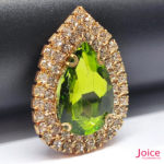 Chaton Gota De Vidro 44mm X 47mm Com Strass Em volta Com (BASE DOURADA) De Aço C/20-unidades - Imagem 6