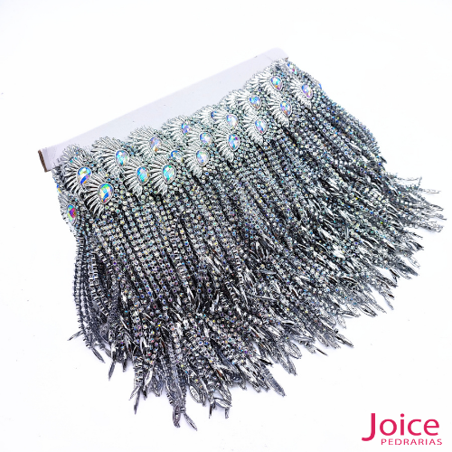 Franja De ABS Com Pedrarias 12cm C/4.5-Metros -Ref:B081