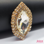 Chaton Navete De Vidro 31mm X 51mm Com Strass Em volta Com (BASE DOURADA) De Aço C/20-unidades - Imagem 4