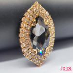 Chaton Navete De Vidro 31mm X 51mm Com Strass Em volta Com (BASE DOURADA) De Aço C/20-unidades - Imagem 5