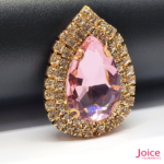 Chaton Gota De Vidro 44mm X 47mm Com Strass Em volta Com (BASE DOURADA) De Aço C/20-unidades - Imagem 8