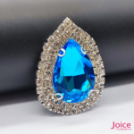 Chaton Gota De Vidro 44mm X 47mm Com Strass Em volta Com (BASE PRATA) De Aço C/20-unidades - Imagem 7