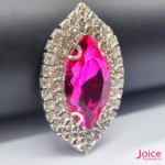 Chaton Navete De Vidro 31mm X 51mm Com Strass Em volta Com (BASE PRATA) De Aço C/20-unidades - Imagem 7