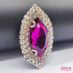 Chaton Navete De Vidro 31mm X 51mm Com Strass Em volta Com (BASE PRATA) De Aço C/20-unidades - Imagem 8