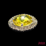 Chaton Redondo De Vidro 42mm Com Strass Em volta Com Base (PRATA) De Aço C/20-unidades - Imagem 5