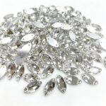 Navete Imitação Swarovski De Vidro 7mm X 15mm Com Furo Base Reta C/1000-Unidades - Imagem 2