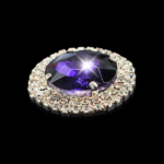 Chaton Redondo De Vidro 32mm Com Strass Em volta Com Base (PRATA) De Aço C/20-unidades - Imagem 5