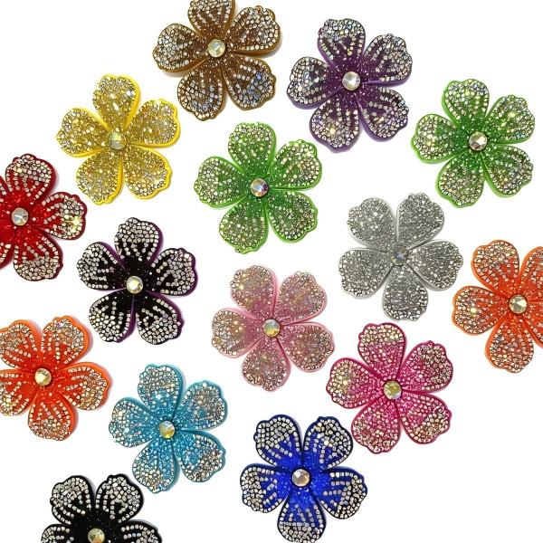 Aplique Flor Com Strass De Cristal 60mm C/50-Unidades Sku:B3608