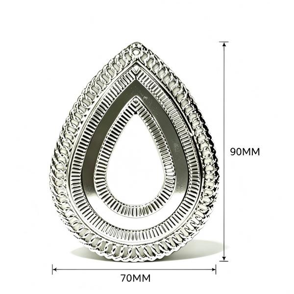 Tag Gota De Metal  70mm x 90mm C/100-Unidades-Ref:B941