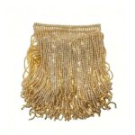 Franja de Strass 15cm, Strass Maior na Ponta, Comprimento 1,8metros