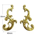 Tag Aplique Decorativo Metálico Estilo Barroco Com 25Par