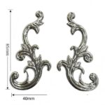 Tag Aplique Decorativo Metálico Estilo Barroco Com 25Par - Imagem 2