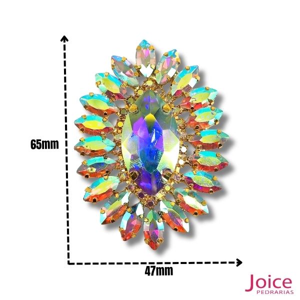 Aplique De Strass 47mm X 65mm C/1-Unidades Ref:LH031