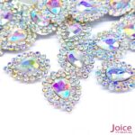 Chaton Gota De Vidro 16MM X 21MM Com Strass Base De Aço C/200unidades - Imagem 4