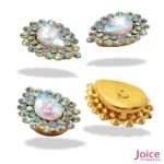 Chaton Gota De Vidro 16MM X 21MM Com Strass Base De Aço C/200unidades - Imagem 2