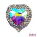 Chaton Coração De Vidro 42mm Com Strass Em volta Com (BASE PRATA) De Aço C/20-unidades - Imagem 4