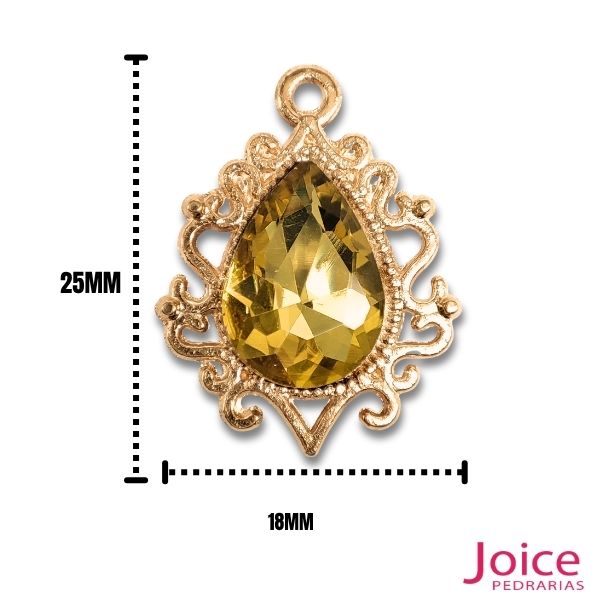 Mini Broche Gota De Strass 18mm X 25mm C/100-Unidades Ref:BH02