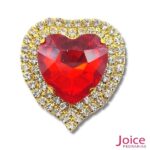 Chaton Coração De Vidro 42mm Com Strass Em volta Com (BASE PRATA) De Aço C/20-unidades - Imagem 6