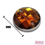 Chaton Sextavado 8mm Acrílico Com Furo Base Reta C/5000-unidades - Imagem 2