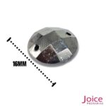 Chaton Sextavado 16mm Acrílico Com Furo Base Reta C/1000-unidades - Imagem 2