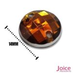 Chaton Sextavado 14mm Acrílico Com Furo Base Reta C/1000-unidades - Imagem 3
